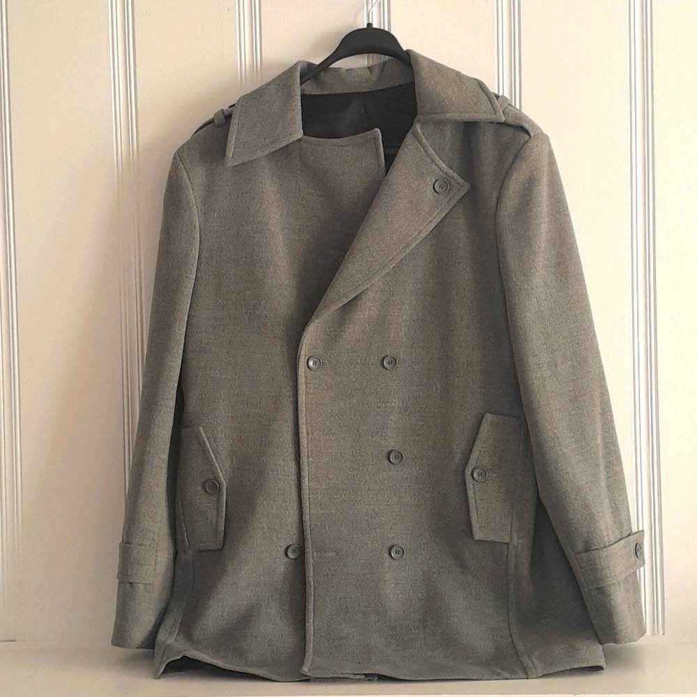 Mens New Custom Pea Coat Sz XL